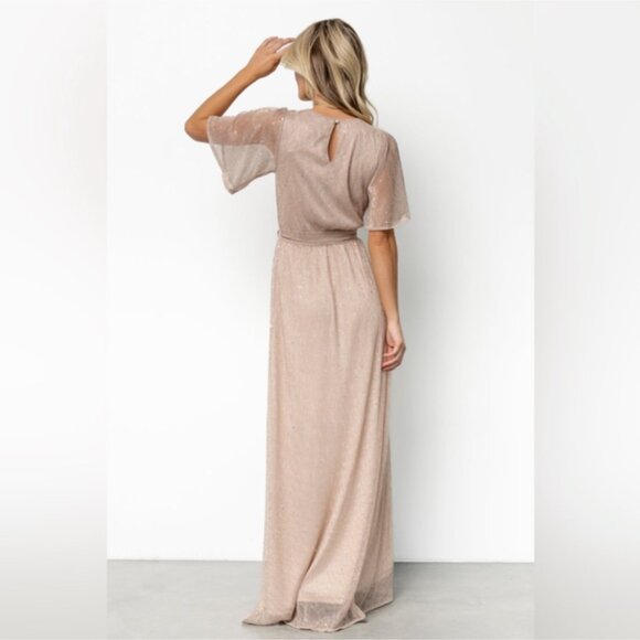 Baltic Born Grace Sparkle Gown Dress in Champagne Medium - NWT - Picture 3 of 15